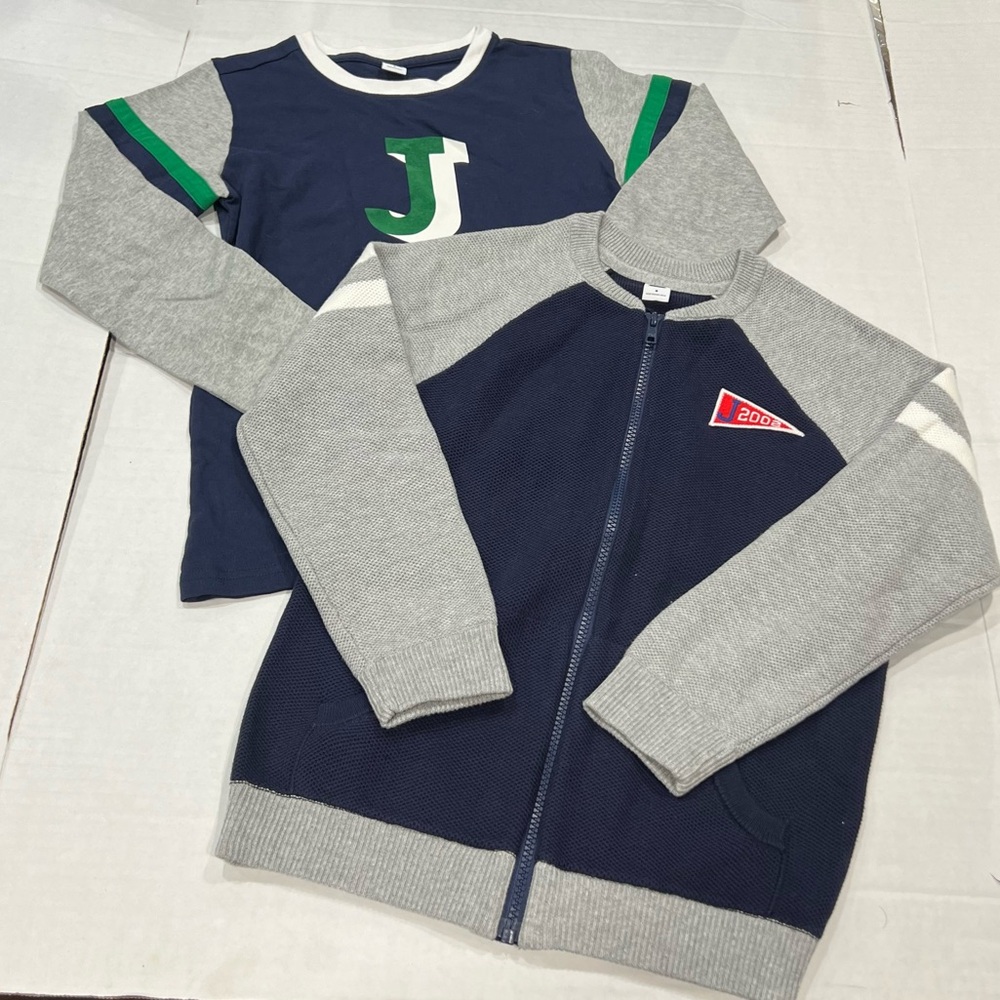 Janie and Jack 2pcs Navy and Gray Kids Jackets